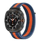 For Samsung Galaxy Watch Ultra 47mm Plastic Connector Nylon Loop Watch Band(Blue Orange Blue) - 1