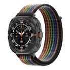 For Samsung Galaxy Watch Ultra 47mm Plastic Connector Nylon Loop Watch Band(Black Rainbow) - 1