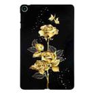 For Huawei MatePad SE Golden Rose Pattern Smart Tablet TPU Case(Black) - 1