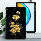 For Huawei MatePad SE Golden Rose Pattern Smart Tablet TPU Case(Black) - 2