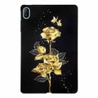 For Huawei MatePad SE 11 2024 Color Painting Pattern Smart Tablet TPU Case(Golden Rose) - 1