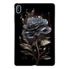 For Huawei MatePad SE 11 2024 Color Painting Pattern Smart Tablet TPU Case(Black Rose) - 1