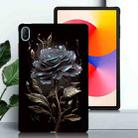 For Huawei MatePad SE 11 2024 Color Painting Pattern Smart Tablet TPU Case(Black Rose) - 2