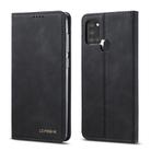 For Samsung Galaxy A21s LC.IMEEKE LC-002 Series Skin Hand Feeling PU + TPU Horizontal Flip Leather Case with Holder & Card Slot & Wallet(Black) - 1