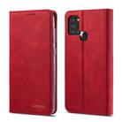 For Samsung Galaxy A21s LC.IMEEKE LC-002 Series Skin Hand Feeling PU + TPU Horizontal Flip Leather Case with Holder & Card Slot & Wallet(Red) - 1