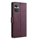 For OPPO Reno10 Pro 5G / Reno10 5G Global N.BEKUS CSJ-P1 Solid Color Leather Phone Case(Wine Red) - 3