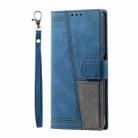 For Samsung Galaxy A16 5G TTUDRCH Embossed Line Splicing Leather Phone Case(Blue) - 3
