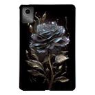 For Lenovo Tab M11 / Xiaoxin Pad 2024 Color Painting Pattern Smart Tablet TPU Case(Black Rose) - 1