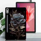 For Lenovo Tab P12 Color Painting Pattern Smart Tablet TPU Case(Black Rose) - 2