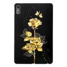 For Lenovo Tab M10 5G 2023 Golden Rose Pattern Smart Tablet TPU Case(Black) - 1