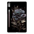 For Lenovo Tab P11 Pro Gen 2 Color Painting Pattern Smart Tablet TPU Case(Black Rose) - 1