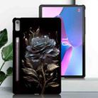 For Lenovo Tab P11 Pro Gen 2 Color Painting Pattern Smart Tablet TPU Case(Black Rose) - 2