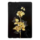 For Lenovo Tab M10 3rd Gen Golden Rose Pattern Smart Tablet TPU Case(Black) - 1