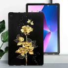 For Lenovo Tab M10 3rd Gen Golden Rose Pattern Smart Tablet TPU Case(Black) - 2