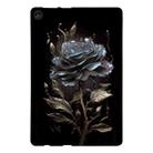 For Lenovo Tab M10 3rd Gen Color Painting Pattern Smart Tablet TPU Case(Black Rose) - 1