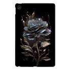 For Lenovo Tab M10 Plus 3rd Gen Color Painting Pattern Smart Tablet TPU Case(Black Rose) - 1