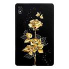 For Lenovo Legion Y700 Golden Rose Pattern Smart Tablet TPU Case(Black) - 1