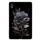 For Lenovo Legion Y700 Color Painting Pattern Smart Tablet TPU Case(Black Rose) - 1