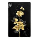 For Lenovo Xiaoxin Pad Plus 2021  Golden Rose Pattern Smart Tablet TPU Case(Black) - 1