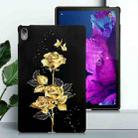 For Lenovo Xiaoxin Pad Plus 2021  Golden Rose Pattern Smart Tablet TPU Case(Black) - 2