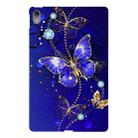 For Lenovo Xiaoxin Pad Plus 2021  Color Painting Pattern Smart Tablet TPU Case(Blue Butterfly) - 1