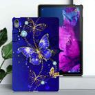 For Lenovo Xiaoxin Pad Plus 2021  Color Painting Pattern Smart Tablet TPU Case(Blue Butterfly) - 2