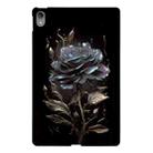 For Lenovo Tab P11 TB-J606F Color Painting Pattern Smart Tablet TPU Case(Black Rose) - 1