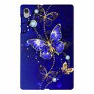 For Lenovo M10 Plus Color Painting Pattern Smart Tablet TPU Case(Blue Butterfly) - 1