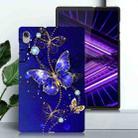 For Lenovo M10 Plus Color Painting Pattern Smart Tablet TPU Case(Blue Butterfly) - 2