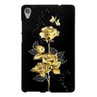 For Lenovo Tab M8 HD Golden Rose Pattern Smart Tablet TPU Case(Black) - 1