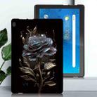 For Lenovo Tab M10 Color Painting Pattern Smart Tablet TPU Case(Black Rose) - 2