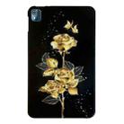 For Nokia T10 Golden Rose Pattern Smart Tablet TPU Case(Black) - 1