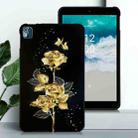 For Nokia T10 Golden Rose Pattern Smart Tablet TPU Case(Black) - 2