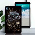 For Nokia T10 Color Painting Pattern Smart Tablet TPU Case(Black Rose) - 2