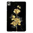 For Nokia T21 Golden Rose Pattern Smart Tablet TPU Case(Black) - 1