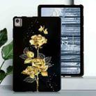 For Nokia T21 Golden Rose Pattern Smart Tablet TPU Case(Black) - 2