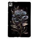 For Nokia T21 Color Painting Pattern Smart Tablet TPU Case(Black Rose) - 1