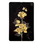 For Amazon Fire Max 11 Golden Rose Pattern Smart Tablet TPU Case(Black) - 1