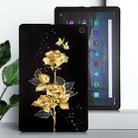 For Amazon Fire Max 11 Golden Rose Pattern Smart Tablet TPU Case(Black) - 2