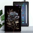 For Amazon Fire Max 11 Color Painting Pattern Smart Tablet TPU Case(Black Rose) - 2