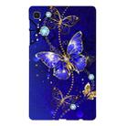 For Samsung Galaxy Tab A7 Lite Color Painting Pattern Smart Tablet TPU Case(Blue Butterfly) - 1