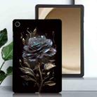 For Samsung Galaxy Tab A9+ Color Painting Pattern Smart Tablet TPU Case(Black Rose) - 2