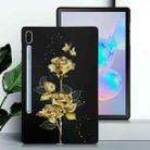 For Samsung Galaxy Tab S6 Color Painting Pattern Smart Tablet TPU Case(Golden Rose) - 2