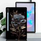 For Samsung Galaxy Tab S6 Color Painting Pattern Smart Tablet TPU Case(Black Rose) - 2