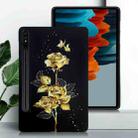 For Samsung Galaxy Tab S7 / S8 Color Painting Pattern Smart Tablet TPU Case(Golden Rose) - 2