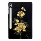 For Samsung Galaxy Tab S7+ / S8+ Color Painting Pattern Smart Tablet TPU Case(Golden Rose) - 1