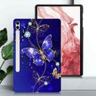 For Samsung Galaxy Tab S7+ / S8+ Color Painting Pattern Smart Tablet TPU Case(Blue Butterfly) - 2