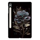 For Samsung Galaxy Tab S7+ / S8+ Color Painting Pattern Smart Tablet TPU Case(Black Rose) - 1