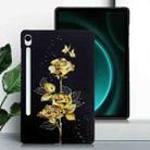 For Samsung Galaxy Tab S9 / S9 FE Color Painting Pattern Smart Tablet TPU Case(Golden Rose) - 2