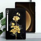 For Samsung Galaxy Tab S9+ / S9 FE+ Color Painting Pattern Smart Tablet TPU Case(Golden Rose) - 2